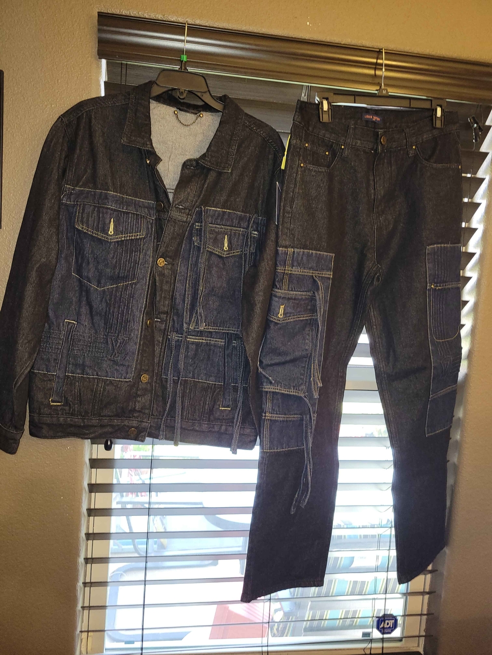 Louis Vuitton Denim Cargo Matching Jacket & Jeans Set L 32w